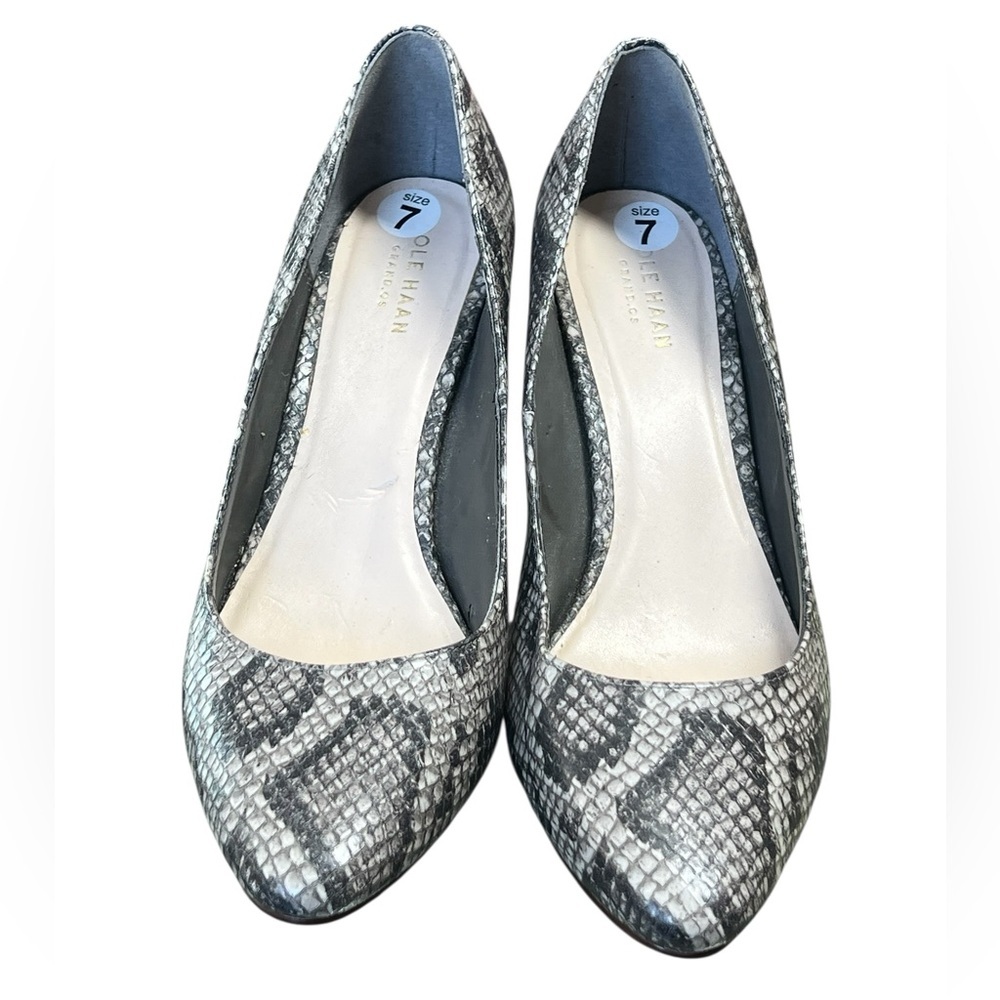 Cole Haan Lena snake print leather wedge heels - Picture 2 of 8